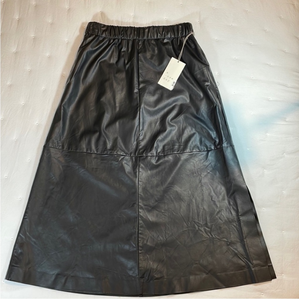 NWT A New Day vegan leather a-line skirt